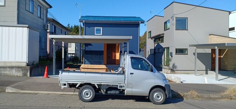 長岡市　自然素材ｘお客様の家　完成見学会の資材回収にいってきました。